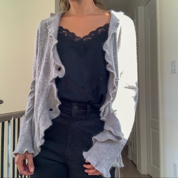 angora rabbit hair & wool cardigan - Picture 2 of 8